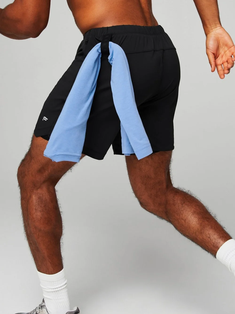 Fabletics The One Short 7in Black/Lavender Lined Athletic Shorts Men Large
